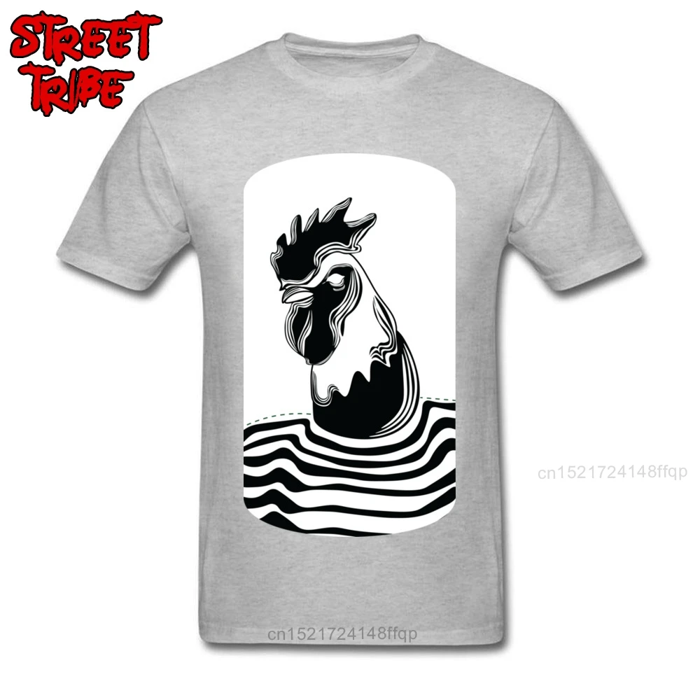 Футболка мужская футболка с принтом петух Гангстер Топы Funky Tees Guys серая одежда