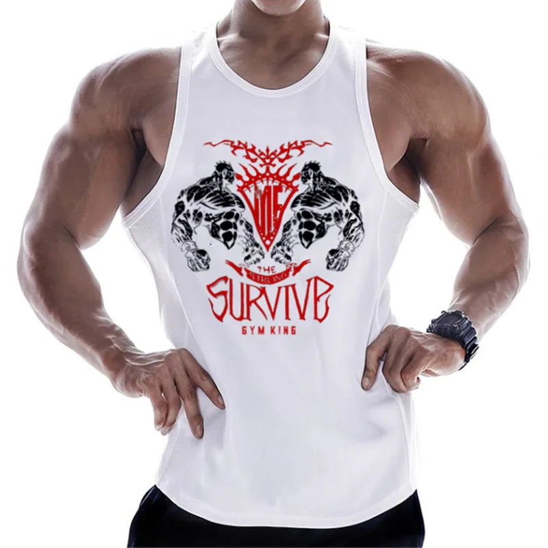 Sports Men's Fitness Breathable Quick-drying Sleeveless T-shirt Running Sports Vest Training Suit Casual Moisture Wicking Top