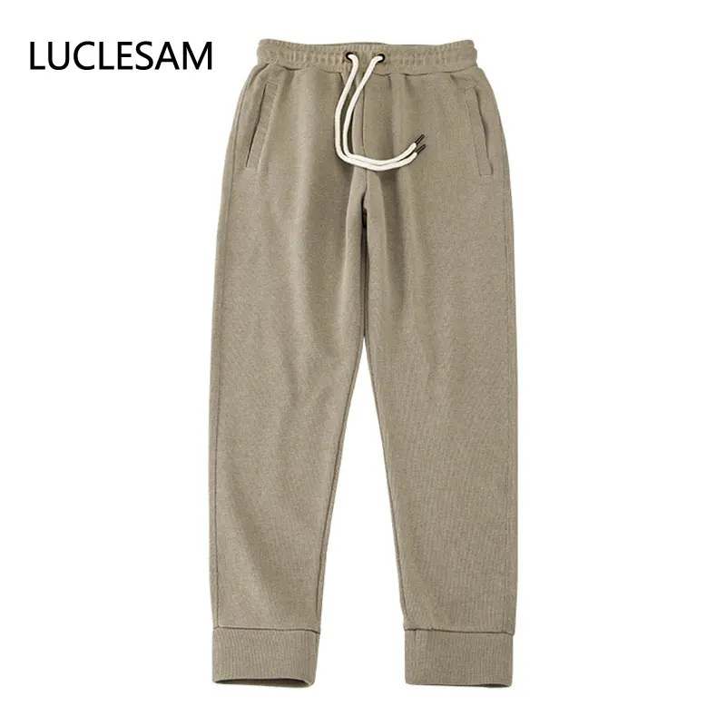 Брюки мужские трикотажные свободные уличная одежда повседневные суженные штаны