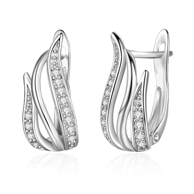 silver MAIKALE новые модные геометрические CZ серьги-гвоздики для женщин Золотая Хрустальная серьга с драгоценным камнем Свадебные украшения Изысканные Подарки - Окраска металла: silver