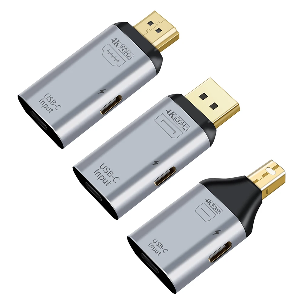

4K 60Hz HD Video Audio Converter Type C Female to HDMI-compatible/DP/Mini DP Male Adapter for Computer PC Laptop Projector TV