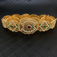 new moroccan jewelry belt rhinestone line hollowed out bridal chain arab fashion gold chain dubai wedding belly chain