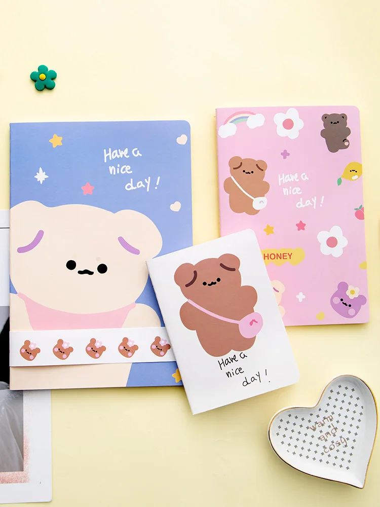 Блокнот SIXONE из 3 предметов в виде цветка медведя тюльпанов корейский кавайный