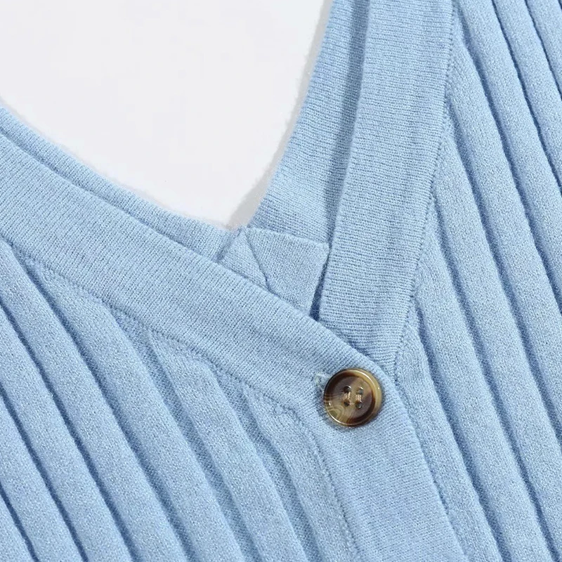 Однотонный вязаный кардиган ZRN Женский Осенний базовый однобортный свитер с