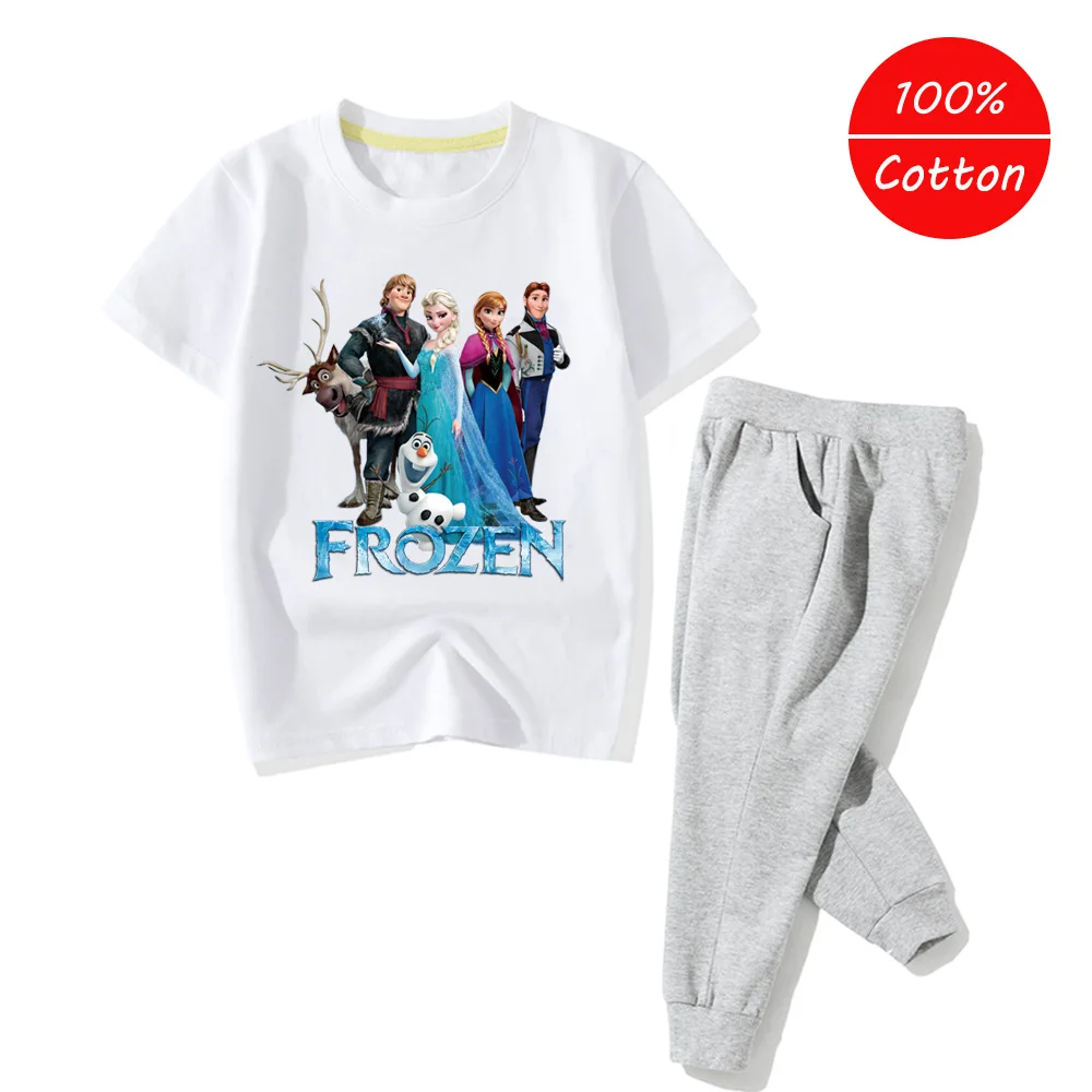 Повседневные комплекты одежды для девочек Disney с принтом &quotХолодное сердце&quot