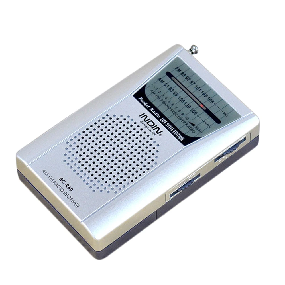 BC-R60 Portable Pocket Radio Telescopic Antenna Mini AM/FM 2-Band World Receiver with Speaker | Электроника