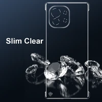 slim frameless clear pc hard phone case for xiaomi mi 11 ultra 10t lite 10 pro 9 cover for redmi note 10 pro ultra thin case