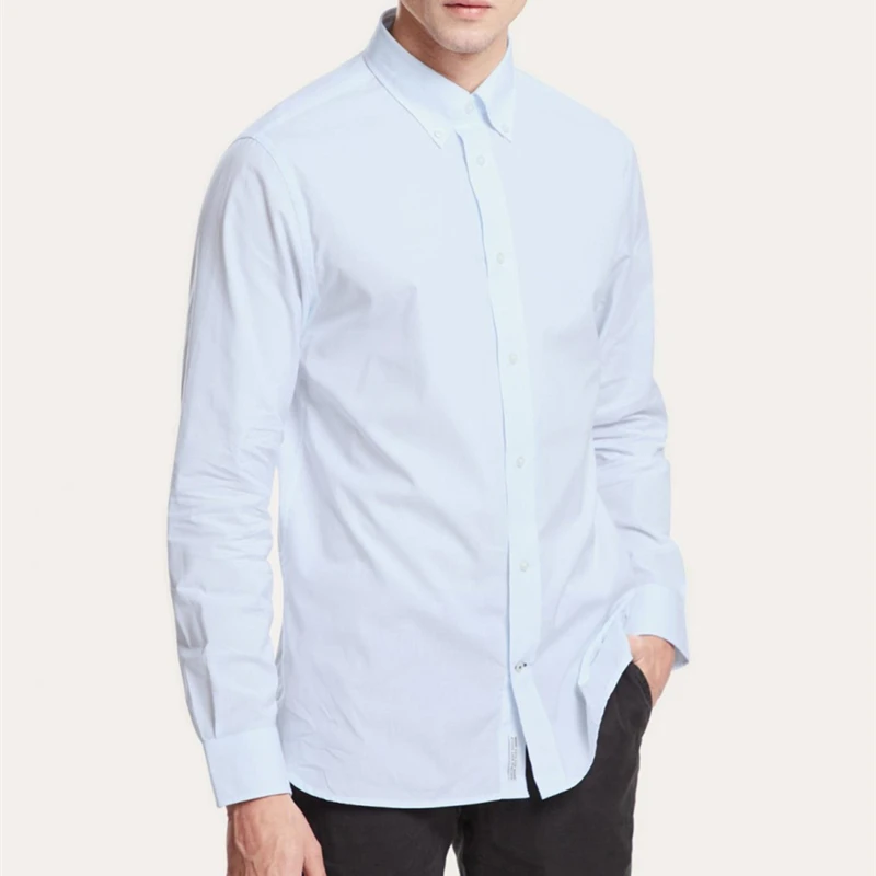 

Men's Thick Shirt Long Sleeve Dress Shirts Fashion Hombre Chemises Homme Crocodile High Quality 100% Cotton Collar Style Sleeve