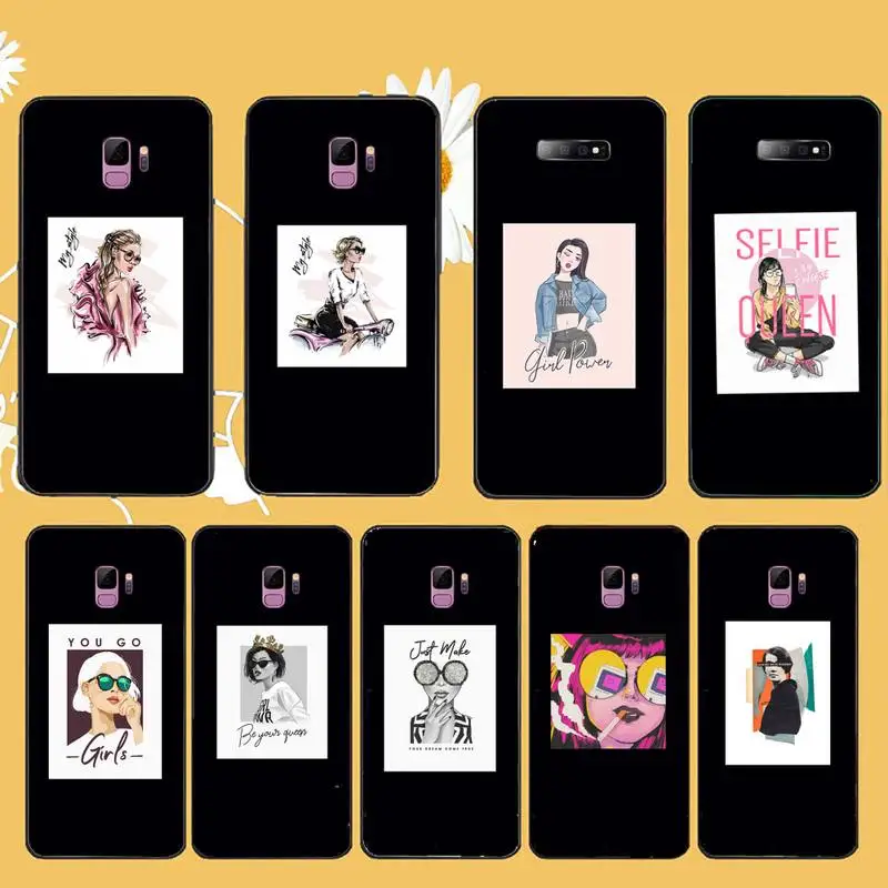 

Fashion Women coffee girl Phone Case For Samsung galaxy A S note 10 12 20 32 40 50 51 52 70 71 72 21 fe s ultra plus