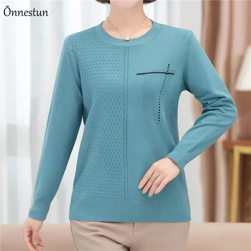 

O Neck Sweater Women New Autumn Spring Pullover Long Sleeve Top Femme Women Clothing Solid Sweaters For Women