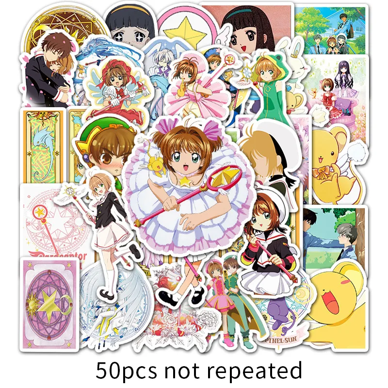 

50Pcs Card Captor Sakura Kinomotosakura Toy Cute Stickers Creative Suitcase for Laptop Luggage Waterproof Sticker Christmas Gift