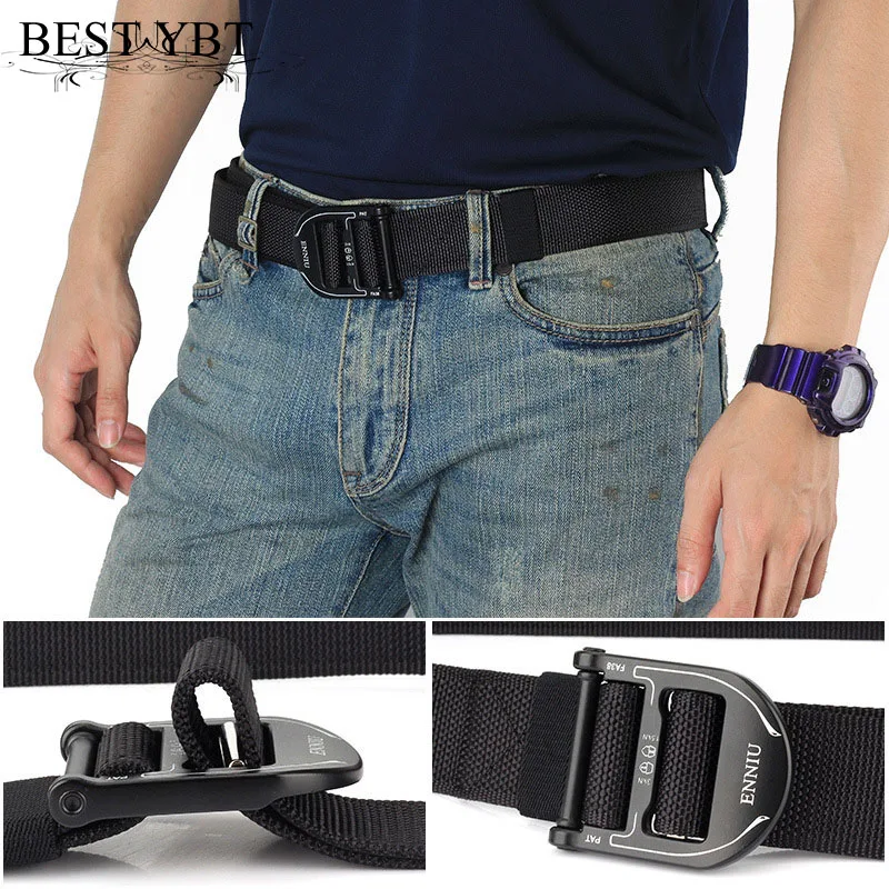 

Best YBT Unisex Nylon Belt Alloy Smooth Buckle Belt New Fashion Weaving Outdoor Sport Casual Cowboy Pants Men And Women Belt