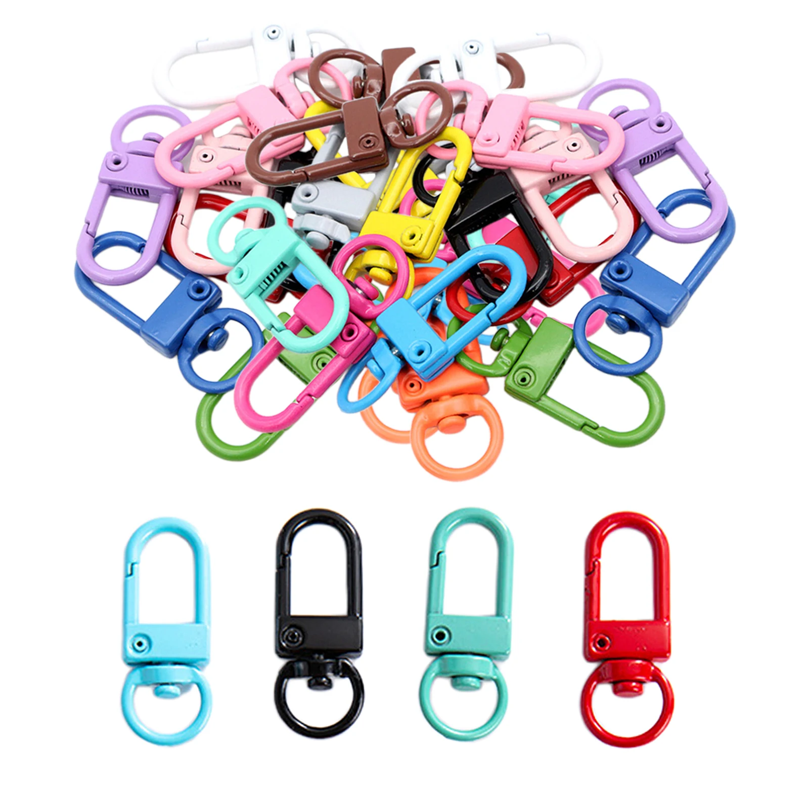 

30 Pieces Colorful Key Chain Ring Metal Lobster Clasp Clips Bag Car Keychain DIY Jewelry Accessories Key Hooks Findings