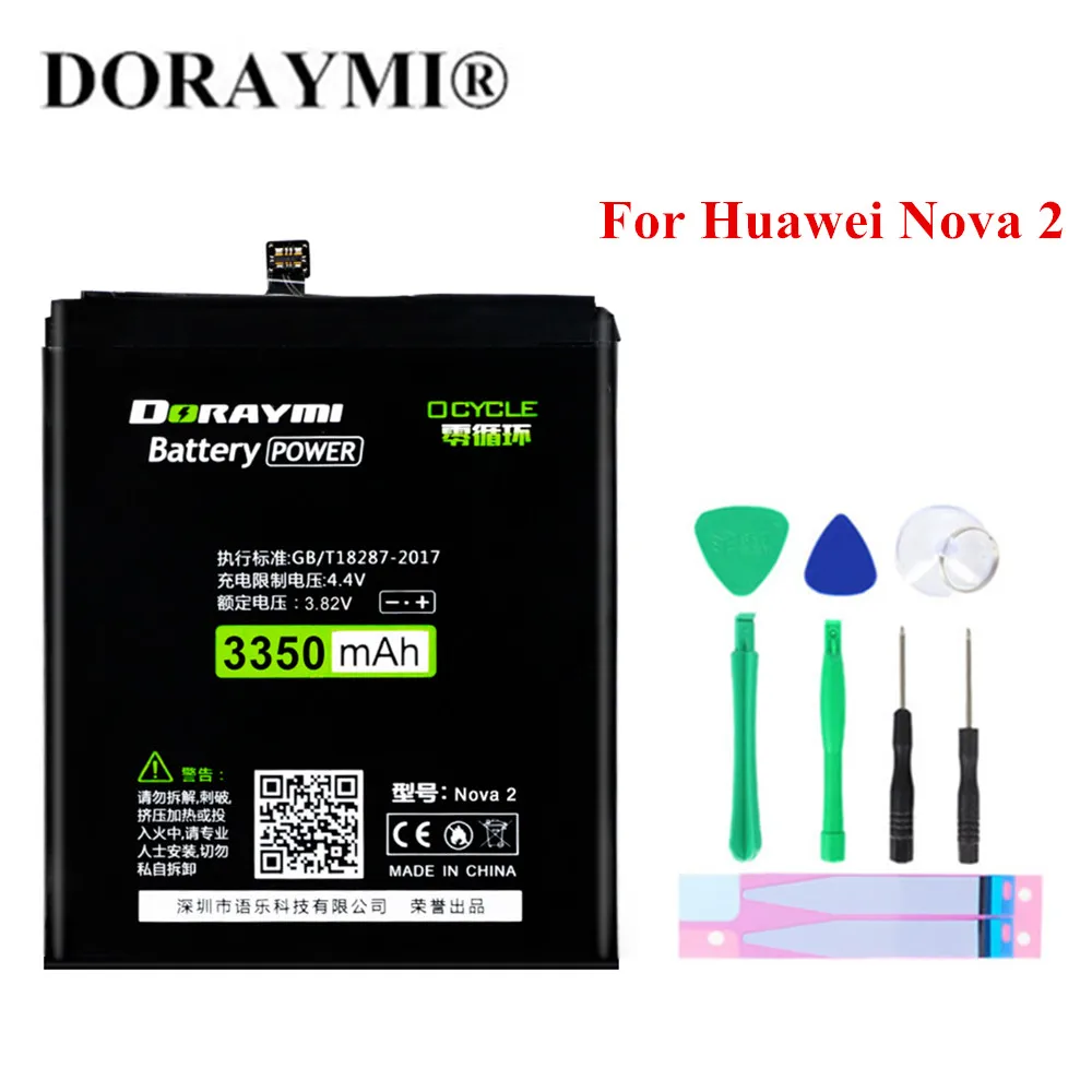 Аккумулятор для телефона DORAYMI HB366179ECW батарея Huawei Nova 2 большой емкости 3350 мА/ч Nova2