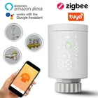 Смарт-привод радиатора Tuya Zigbee 3,0, термостатический клапан радиатора, регулятор температуры, голосовое управление через Alexa Google