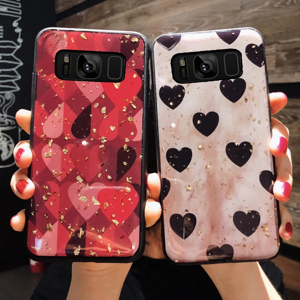 Красный любовь Мягкий ТПУ чехол на заднюю панель телефона capinha coque для samsung galaxy s8
