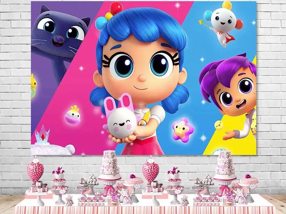 

Fuchu True And The Rainbow Kingdom Photography Backdrop Girls Birthday Baby Shower Photo Background Toy Vinyl Photo Booth Prop