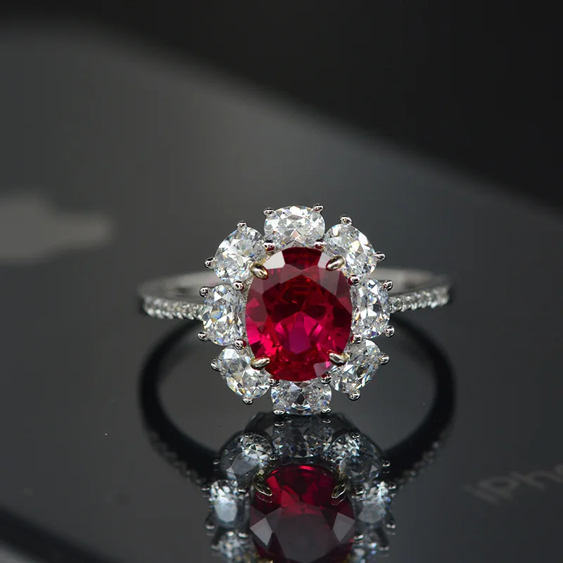 Набор свадебных украшений Ruby Lab Moissanite набор из колье/сережек/кольца