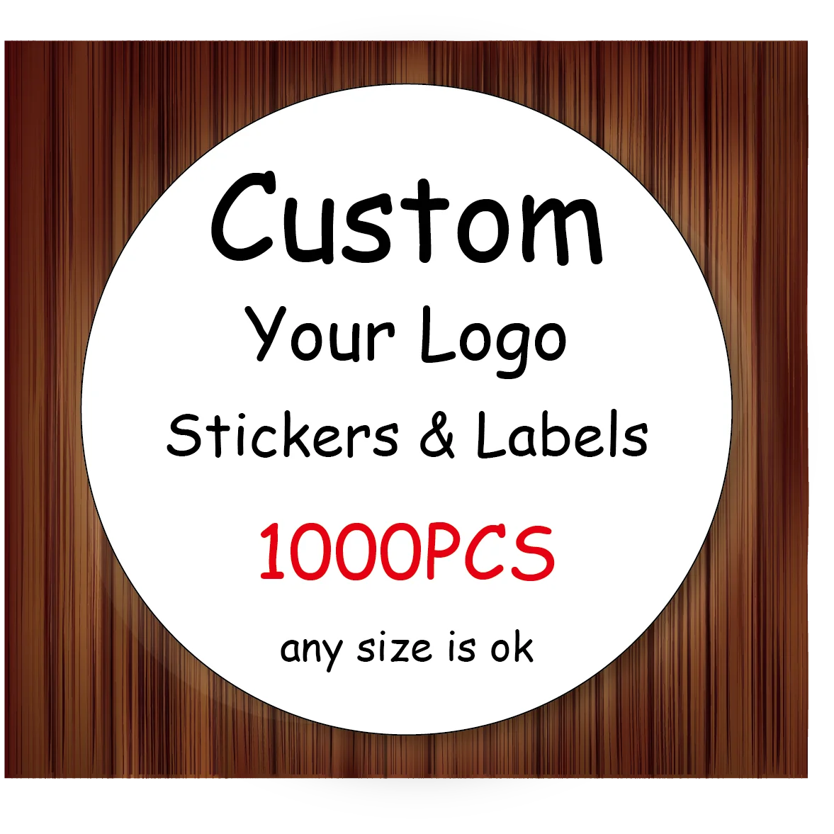 1000PCS Custom Stickers with Logo Customize Packaging Labels Wedding Birthday Baptism Party Personalized Your Own Sticker