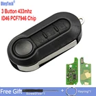 OkeyTech 3 кнопки 433 МГц Автомобильный Дистанционный ключ для Fiat 500 Doblo Qubo Grande Punto 2006-2013 D-elphi BSI чип ID46 PCF7946