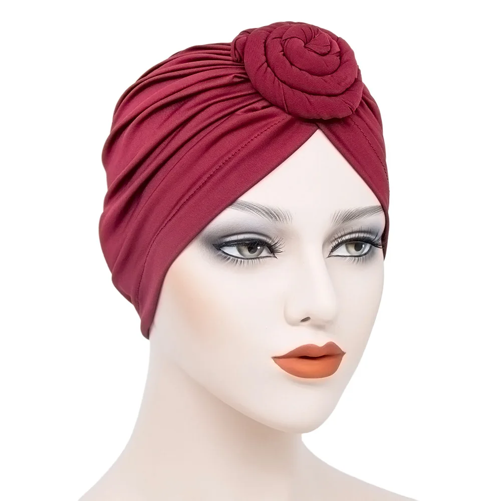 

New Soft Ladies cotton Turban Hat Muslim Women Hijabs Hat Elastic Cloth Head Cap Hat Ladies Hair Accessories Muslim Scarf Cap