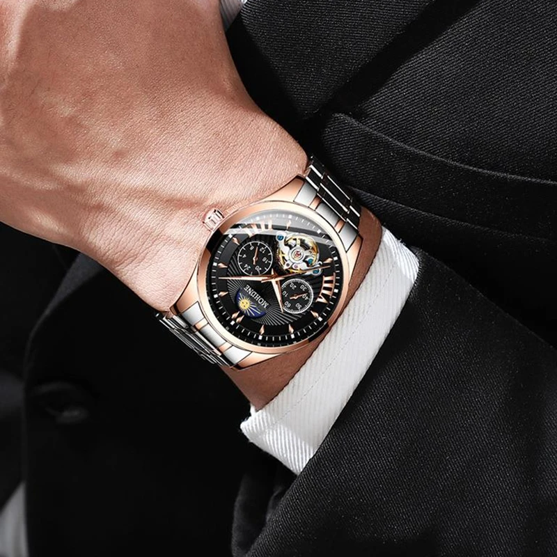 

Top Brand Luxury Automatic Mechanical Watches for Men Stainless Steel Waterproof Watch Business Wristwatches Relogio Masculino