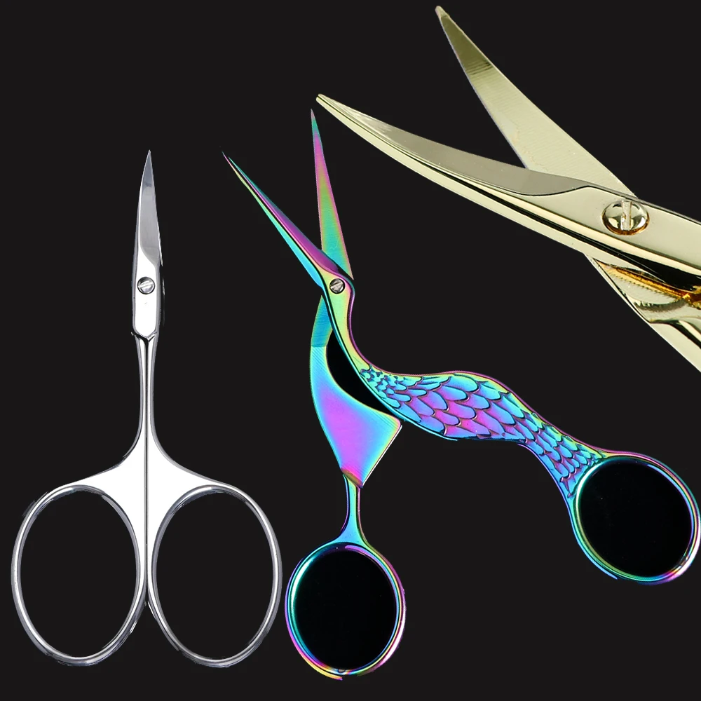 1 шт. ножницы для дизайна ногтей кутикулы изогнутый острый кончик бровей из