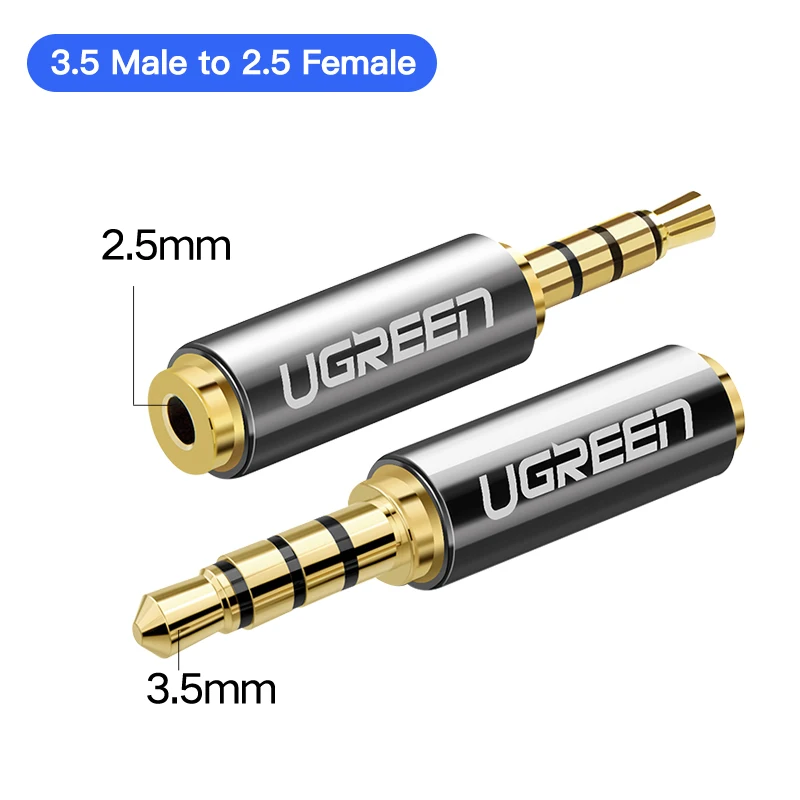 3.5 M to 2.5 F Ugreen Jack 3,5 мм до 2,5 мм аудио адаптер 2,5 мм штекер 3,5 мм Гнездовой разъем для Aux акустический кабель Разъем для наушников 3,5 - Цвет: 3.5 M to 2.5 F