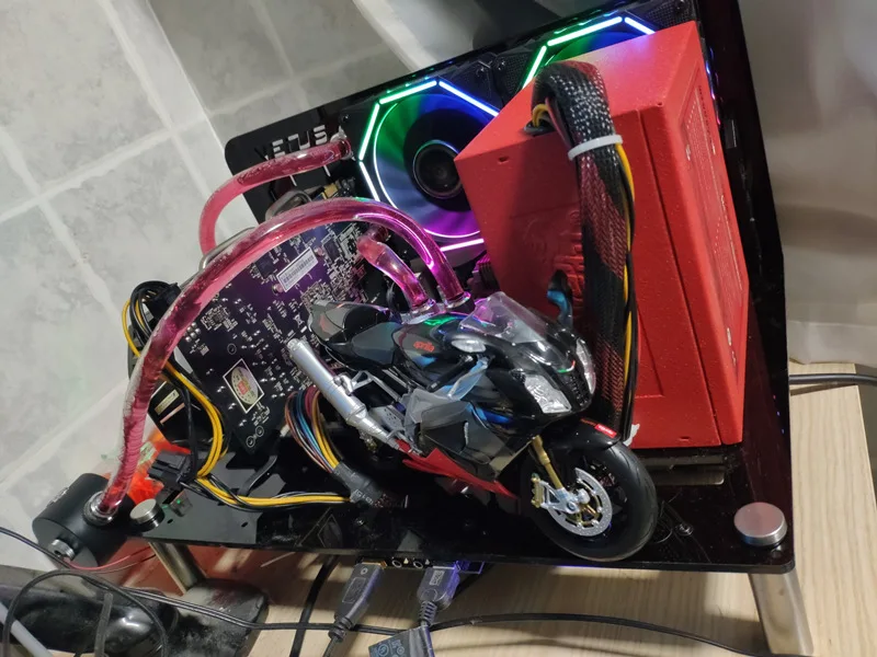 KOOLASON DIY Настольная акриловая стойка водяное охлаждение ATX MATX Прозрачный чехол для компьютера с башнями горизонтальная Основная коробка шасси