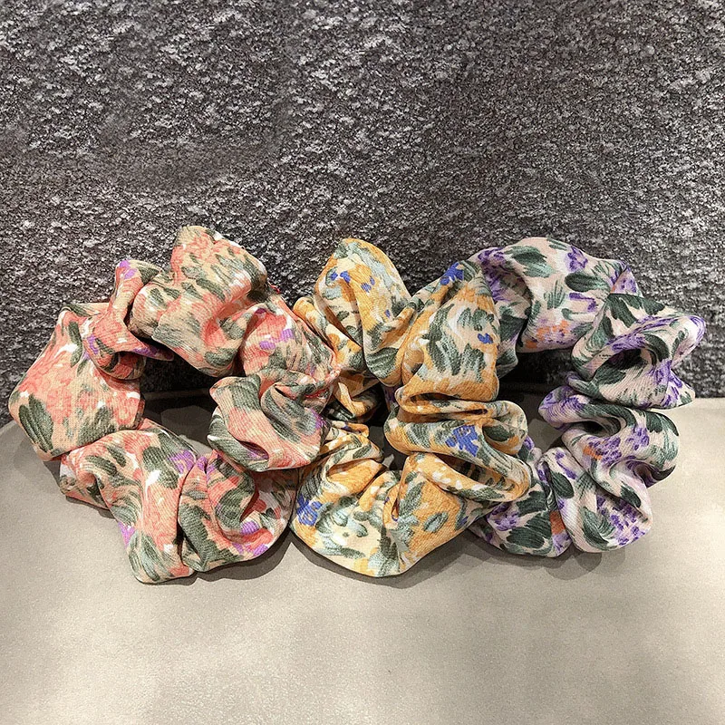 

Cute Print Flower Elastic Hair Bands Women Girls Scrunchie Floral Rubber Fashion Accessories