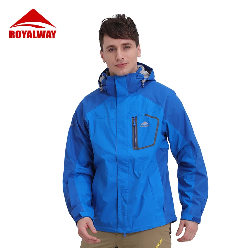 ROYALWAY New arrival Mens Hiking Windbreaker Camping Trekking Climbing Fishing Male Jackets Waterproof Coats RFOM1046E