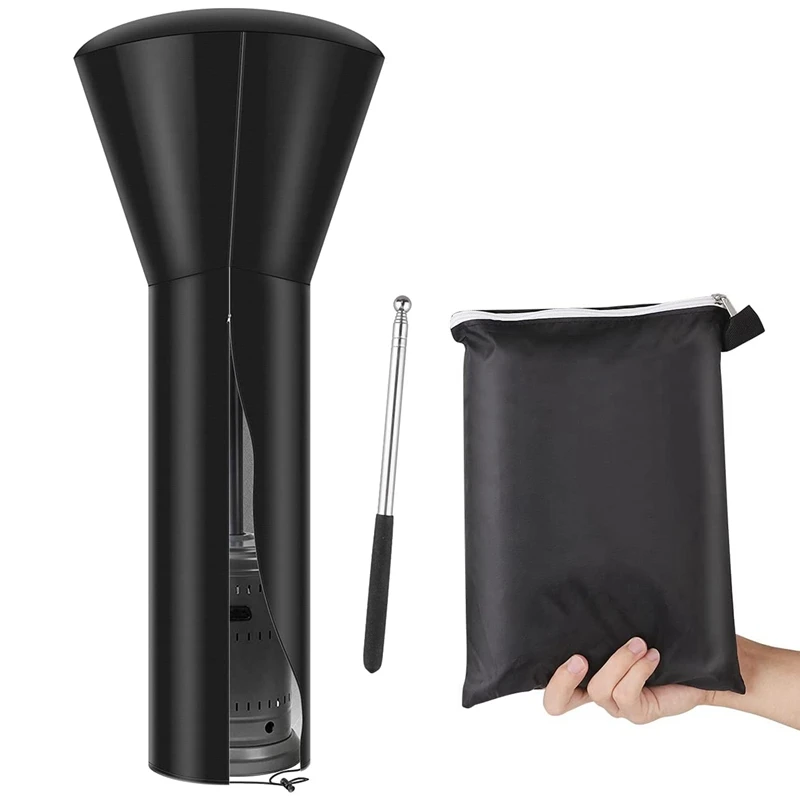 

Водонепроницаемая нагревательная крышка патио на молнии, телескопическая стойка и сумка для хранения, наружная круглая нагревательная кры...