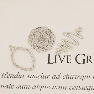 Шармы из цинкового сплава HAOSAW Choose 6 шт.лотизогнутый цветочный дизайнволнистый Соединительцвета родияАксессуары для ювелирных изделийфурнитура для сережек