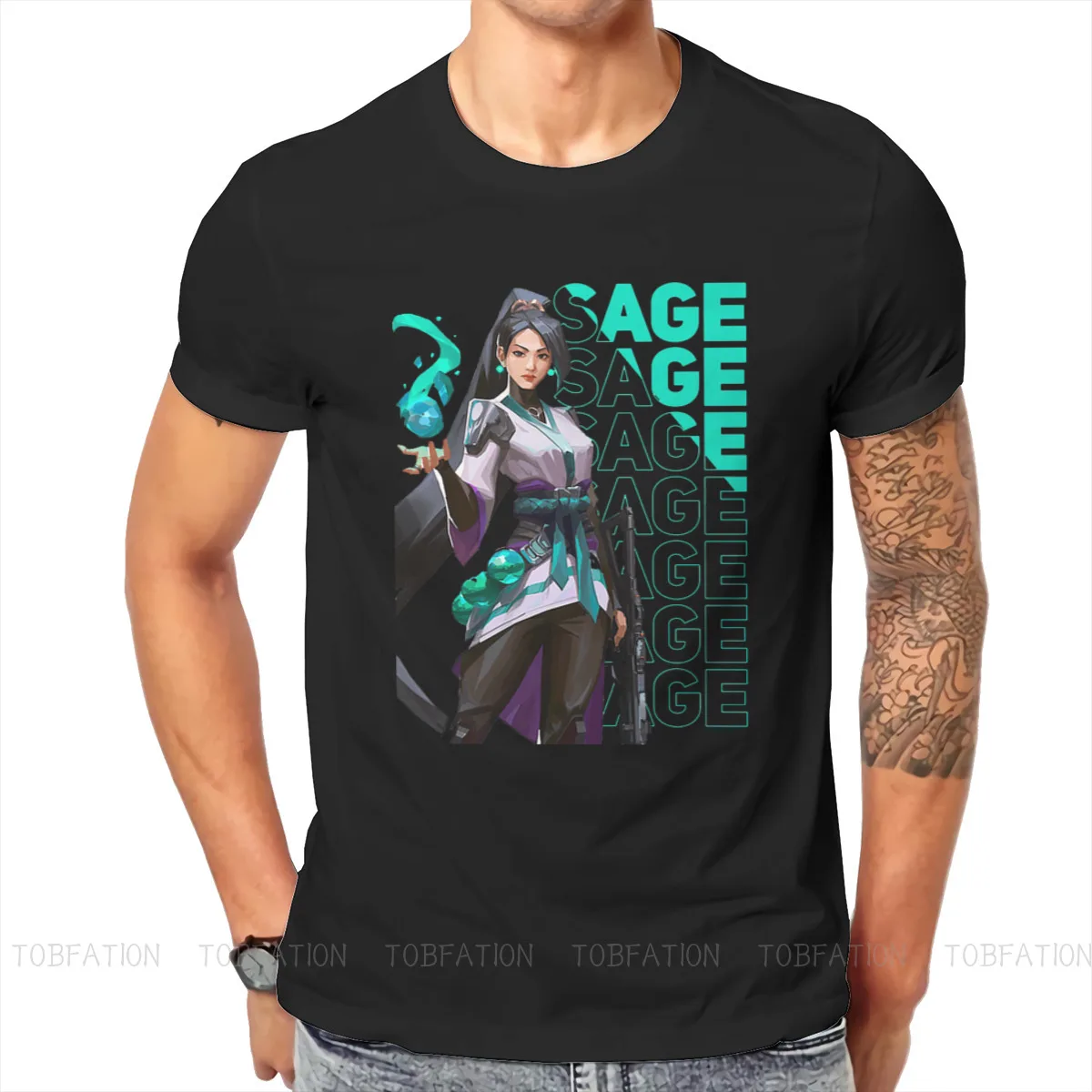

VALORANT Game Sage T Shirt Classic Fashion High Quality Tshirt Large O-Neck Men Clothing