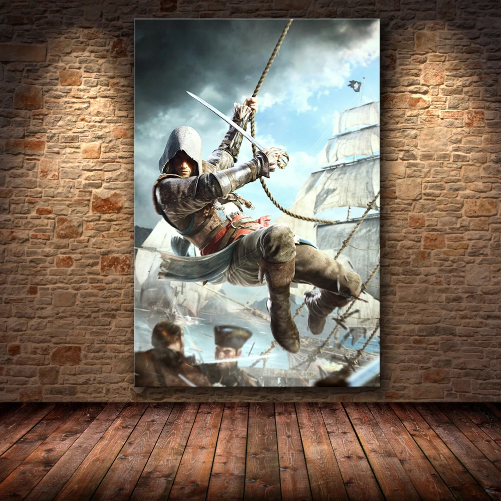 01 Без рамки игра Плакат Украшение живопись Assassin's Creed на HD холсте Картина на холсте художественный плакат стены искусства холст - Цвет: 01