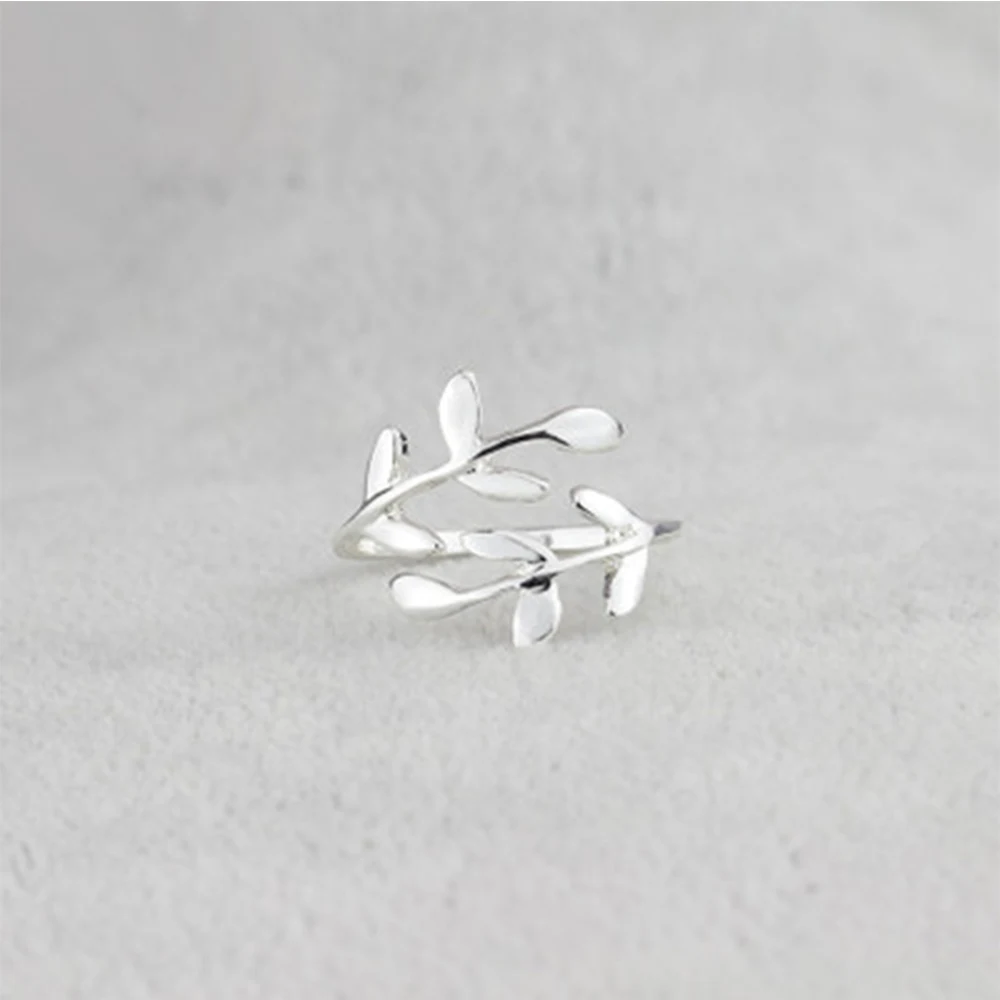 Амулеты двух цветов оливковое дерево ветка листья Открытое кольцо для женщин