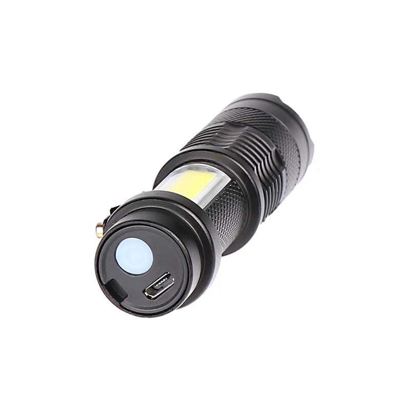 

XIWANGFIRE COB LED zoom waterproof flashlight USB charging XP-G Q5 built-in battery flashlight camping tactical LED light bulb