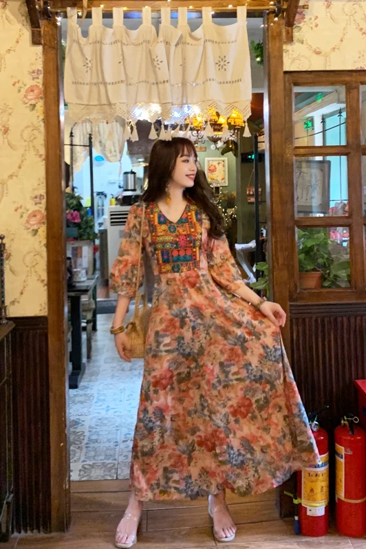 

Ethnic Style Long Skirt Women's Dress 2021 New Long Travel and Holiday Photo Skirt