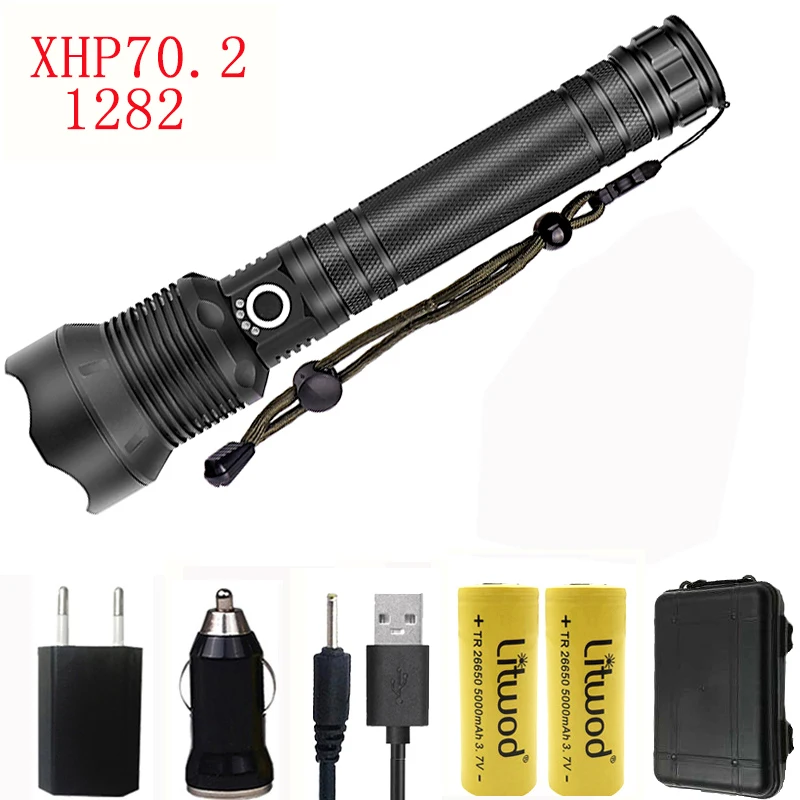 Option I Litwod Z25 1282 CREE XHP70.2 и XHP50 перезаряжаемый Мощный тактический светодиодный фонарик, светильник, мощность лампы, аккумулятор 18650 26650 - Испускаемый цвет: Option I