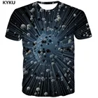 Мужская футболка с принтом KYKU, черная футболка с принтом головокружения и абстрактного аниме, одежда в стиле хип-хоп, лето