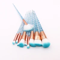 10pcsset unicorn makeup brushes set blue foundation powder cosmetics blush eyeshadow women beauty glitter make up brush tools