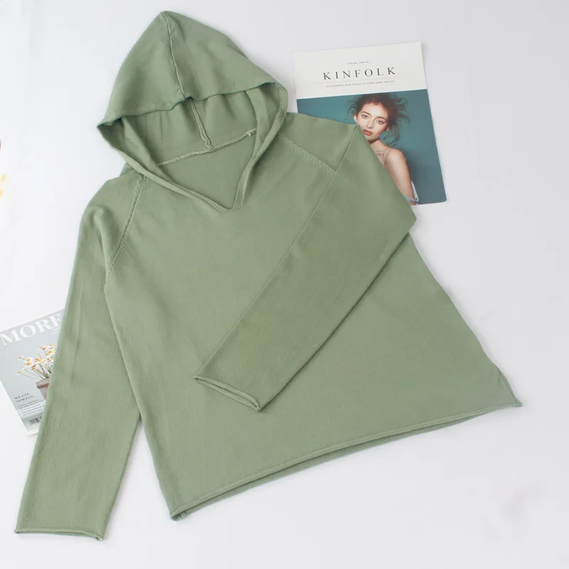 GIGOGOU Fall Winter Girls Knit Pullover Highstreet Chic Women Sweater Long Sleeve Hooded Sweaters Top Knitted Jumper Kniwear | Женская