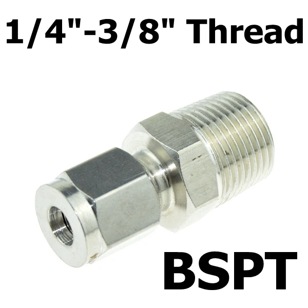 Inch OD Tube 3/" PT наружная резьба NPT x 6 мм 8 мм OD двойной наконечник трубки воздуха для компрессорной трубы разъем SS 304 нержавеющая сталь 1/4" 1/2" - Цвет: Inch OD Tube