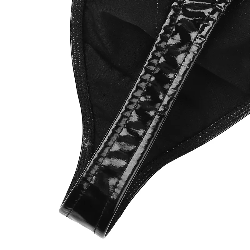 TiaoBug Мужское нижнее белье Tanga Wet Look женское из лакированной кожи эластичные с