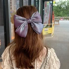 Жемчужная атласная заколка-бант, однотонная заколка для волос, милая шифоновая заколка в Корейском стиле, разноцветная шпилька для волос цветов, простые аксессуары для волос