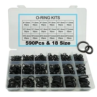 590 pieces diameter 6mm to 23mm thickness 1 5mm to 2 4mm nitrile rubber nbr o ring gasket ring assortment kits shim washer