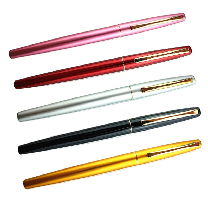 1 шт. роскошный ручка, ручка для студентов, металлическая авторучка F Перо матовый 5 цветов Профессиональный Бизнес чернильная ручка