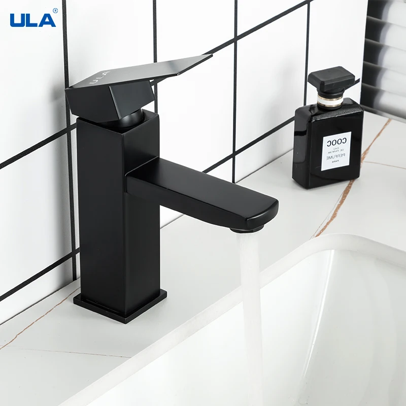 Смеситель для умывальника ULA смеситель горячей и холодной воды черный из