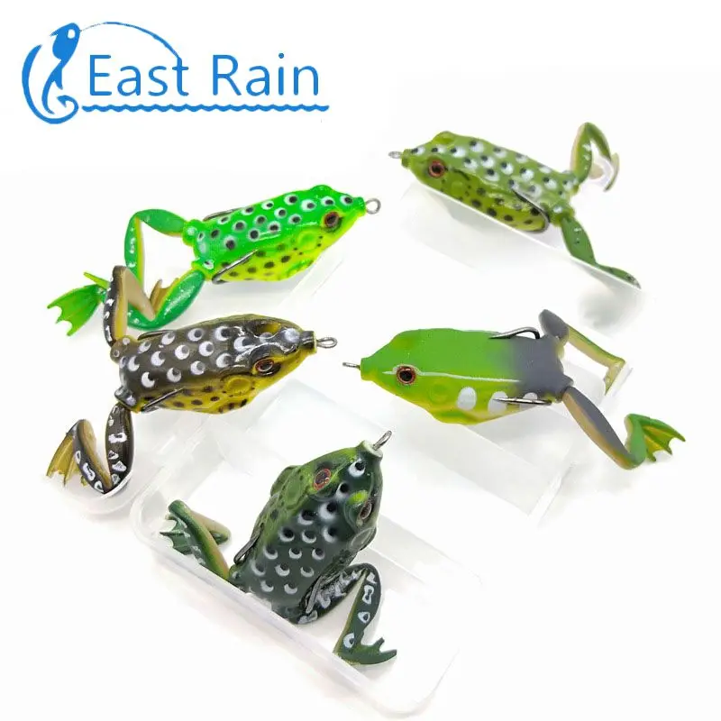 

5.5cm/15g Frog Snakehead Lure 5pcs Topwater Floating Ray Frog Artificial Bait pesca isca Killer Winter Fishing Free Shipping