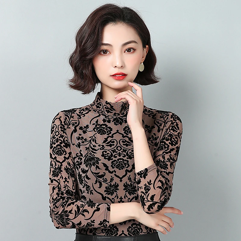 Осенне зимняя модная теплая бархатная женская футболка топ новинка 2019